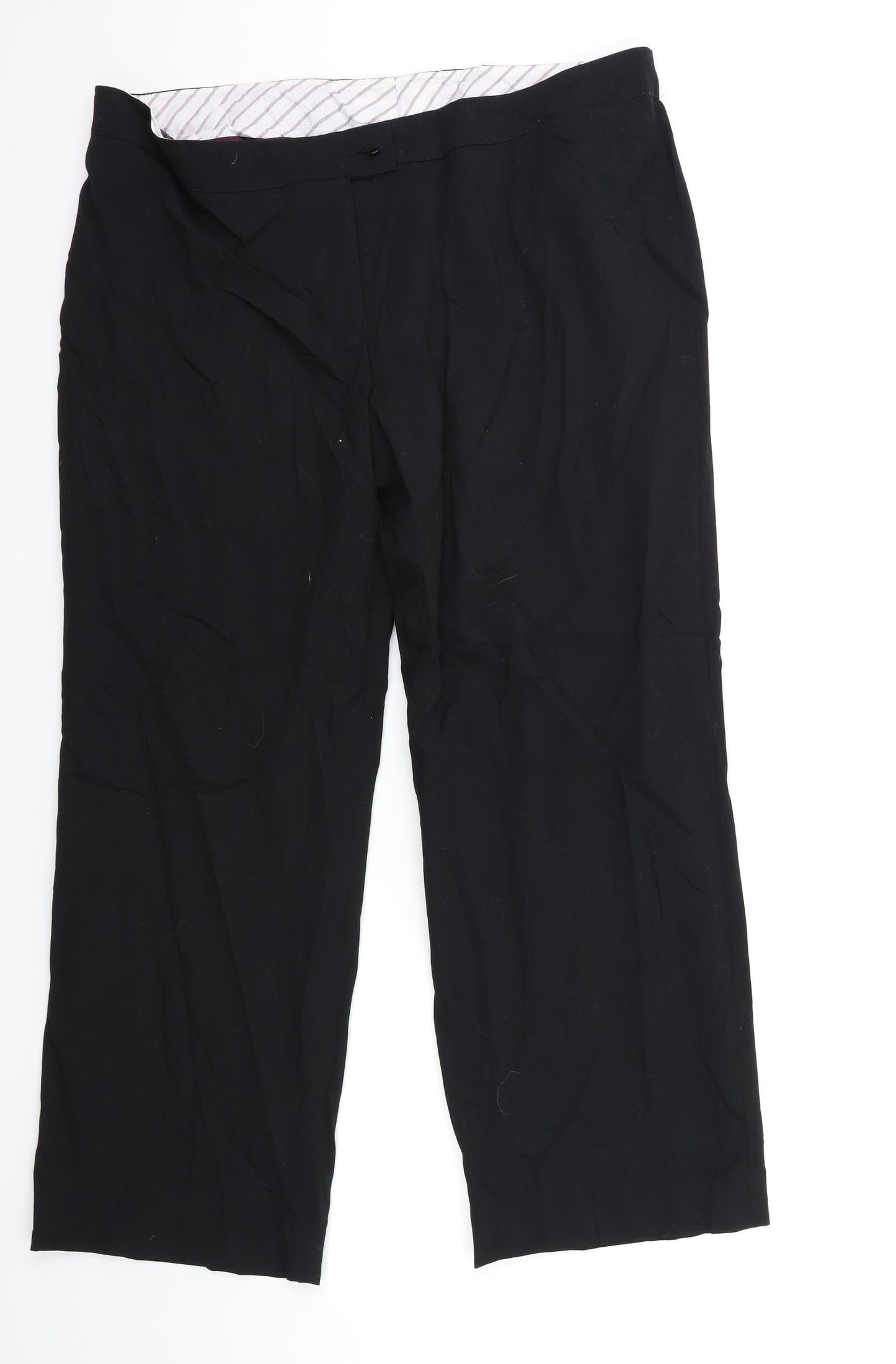 Womens UK Size 18 Preworn Regular Fit  Black Trousers