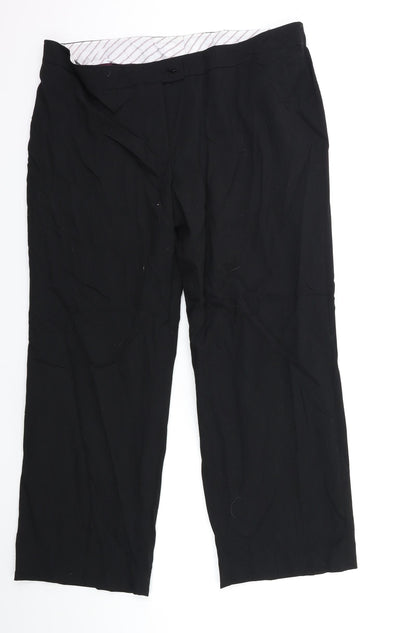 Womens UK Size 18 Preworn Regular Fit  Black Trousers