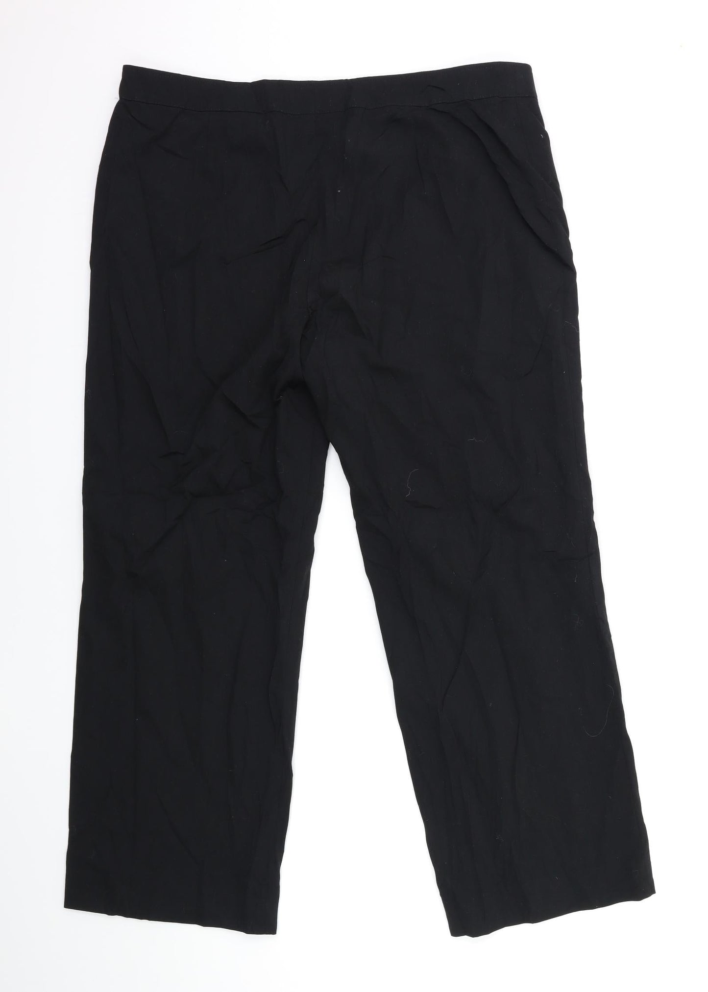 Womens UK Size 18 Preworn Regular Fit  Black Trousers