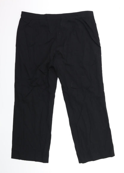 Womens UK Size 18 Preworn Regular Fit  Black Trousers