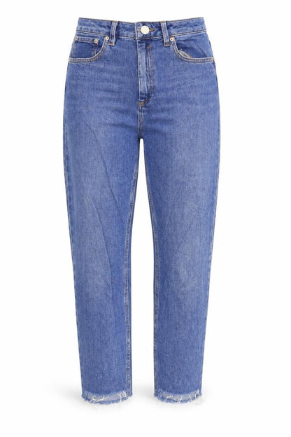 Front view of ASOS women’s blue denim skinny jeans, size UK 28, in, 30-inch leg