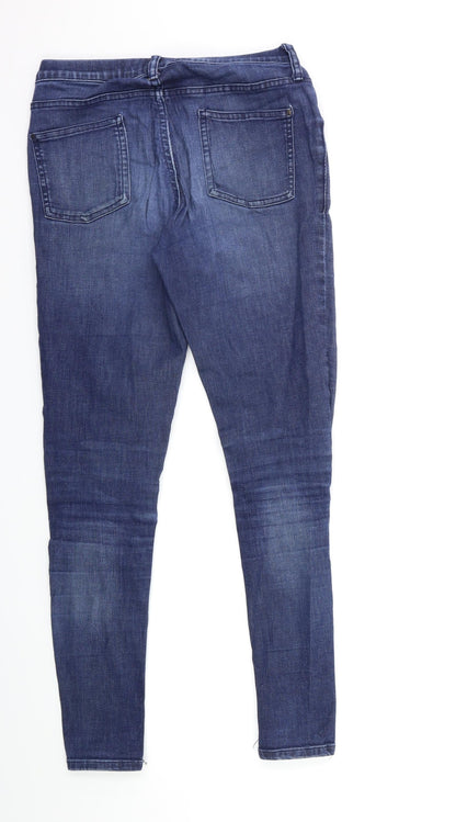 Womens UK Size 8 Preworn Regular Fit Skinny Blue Jeans