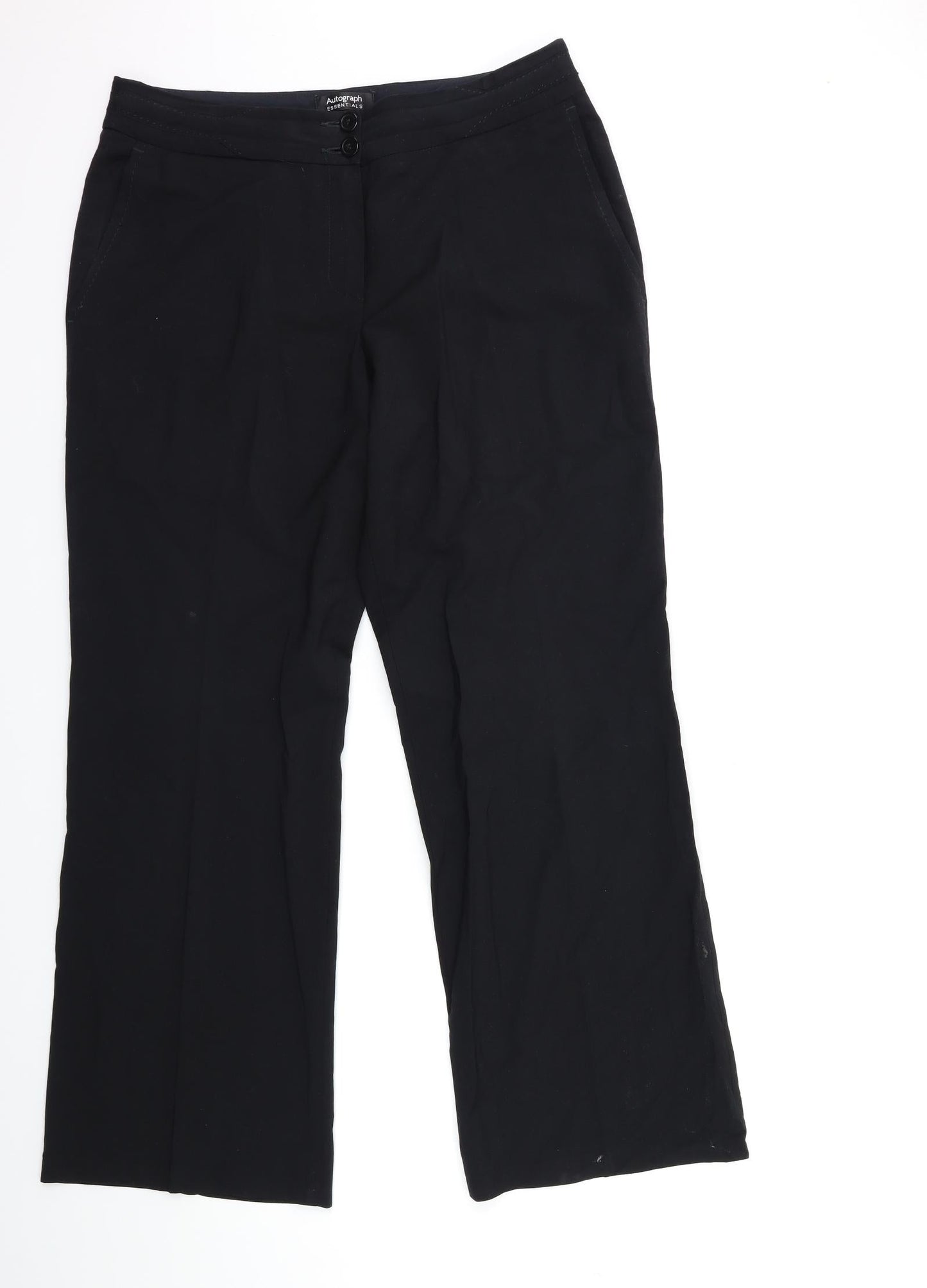 Womens UK Size 14 Marks and Spencer Regular Fit  Black Trousers
