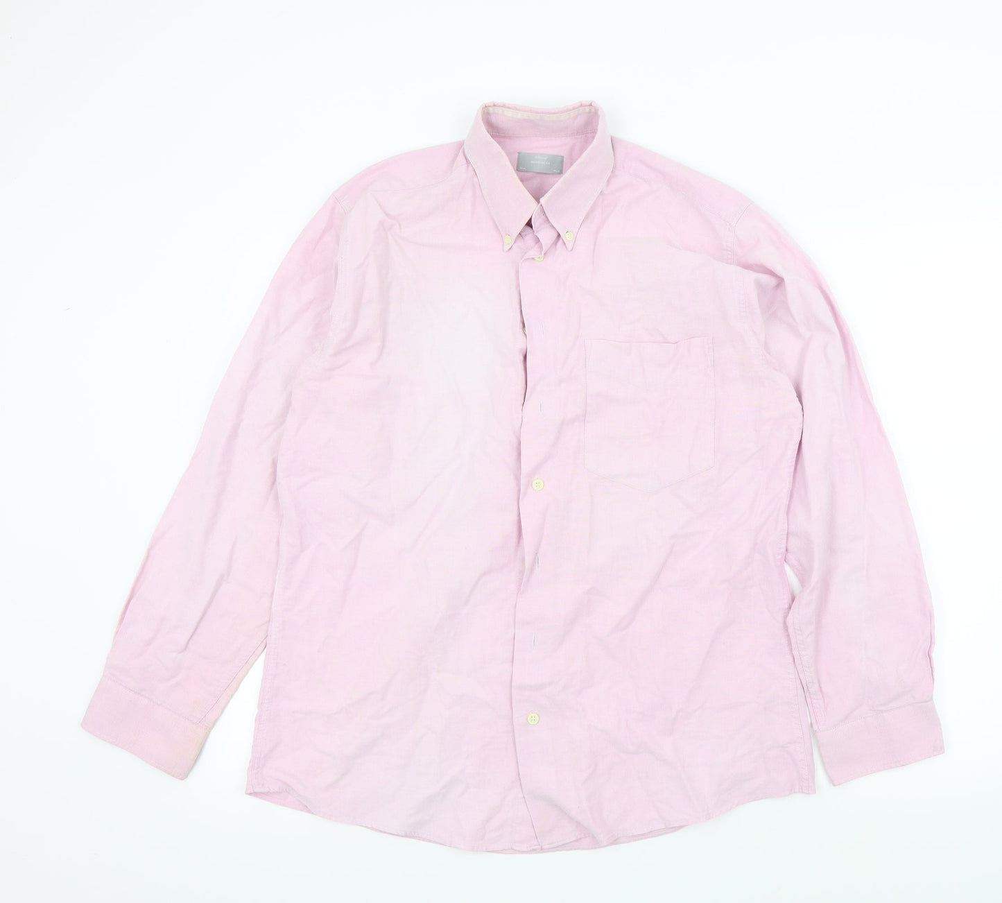 st bernard Mens Pink Colourblock   Button-Up Size 16