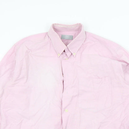 st bernard Mens Pink Colourblock   Button-Up Size 16