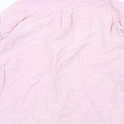 st bernard Mens Pink Colourblock   Button-Up Size 16