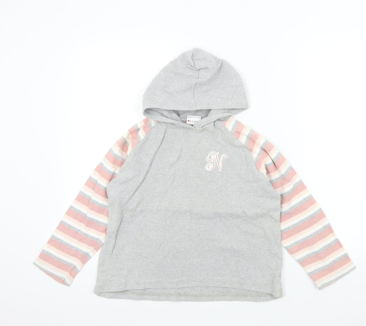 Next Girls Grey Colourblock  Pullover Jumper Size 10 Years