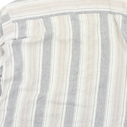 bankshot Mens Brown Striped   Button-Up Size L
