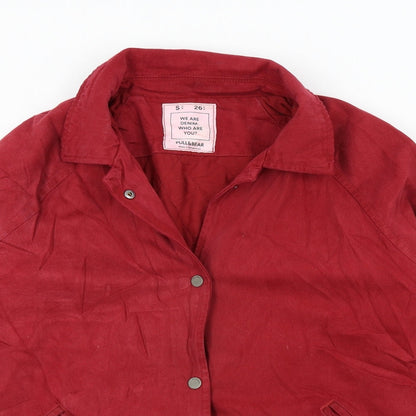Mens UK Size S Pull&Bear Red Overcoat