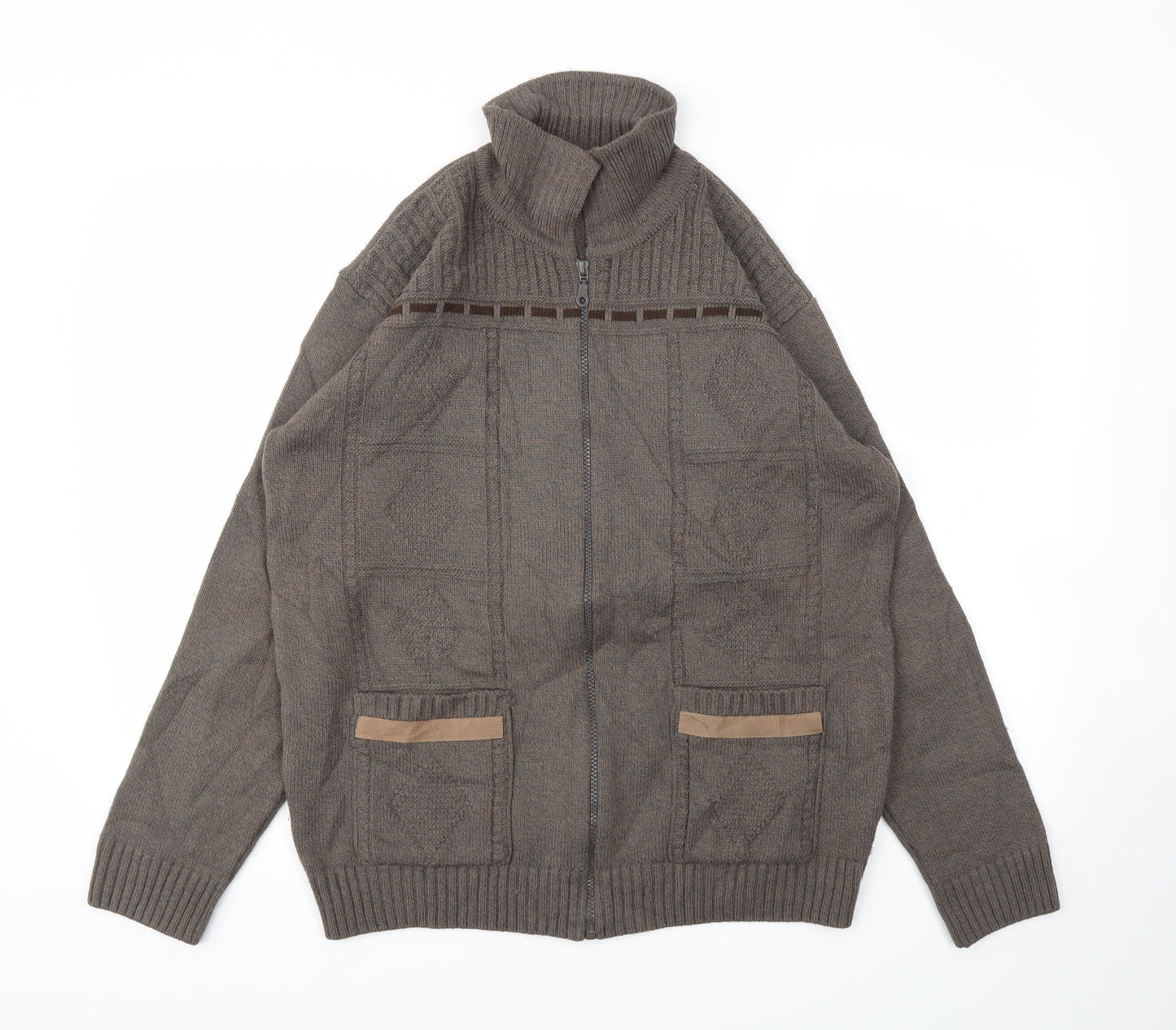 Green Woods  Mens Brown   Full Zip Hoodie Size S