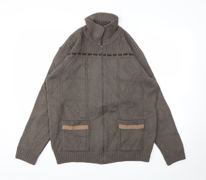 Green Woods  Mens Brown   Full Zip Hoodie Size S