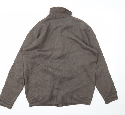 Green Woods  Mens Brown   Full Zip Hoodie Size S