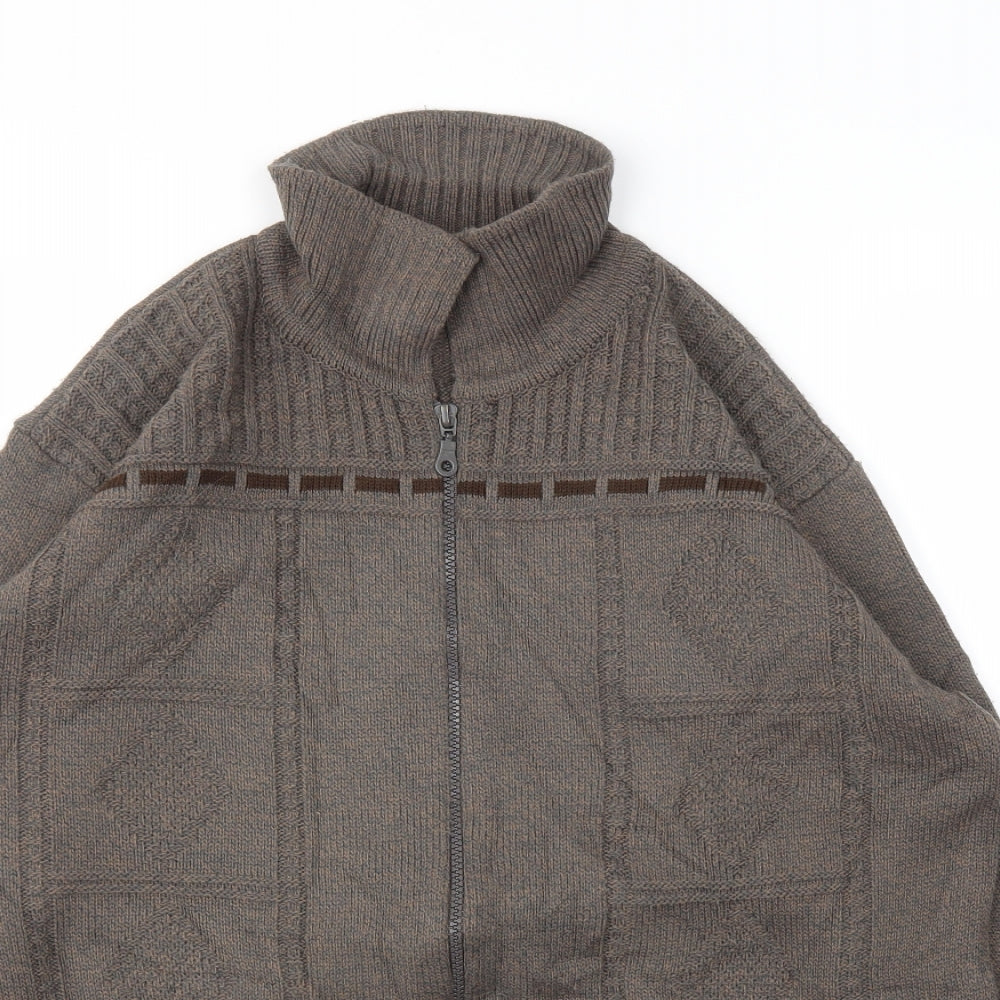 Green Woods  Mens Brown   Full Zip Hoodie Size S