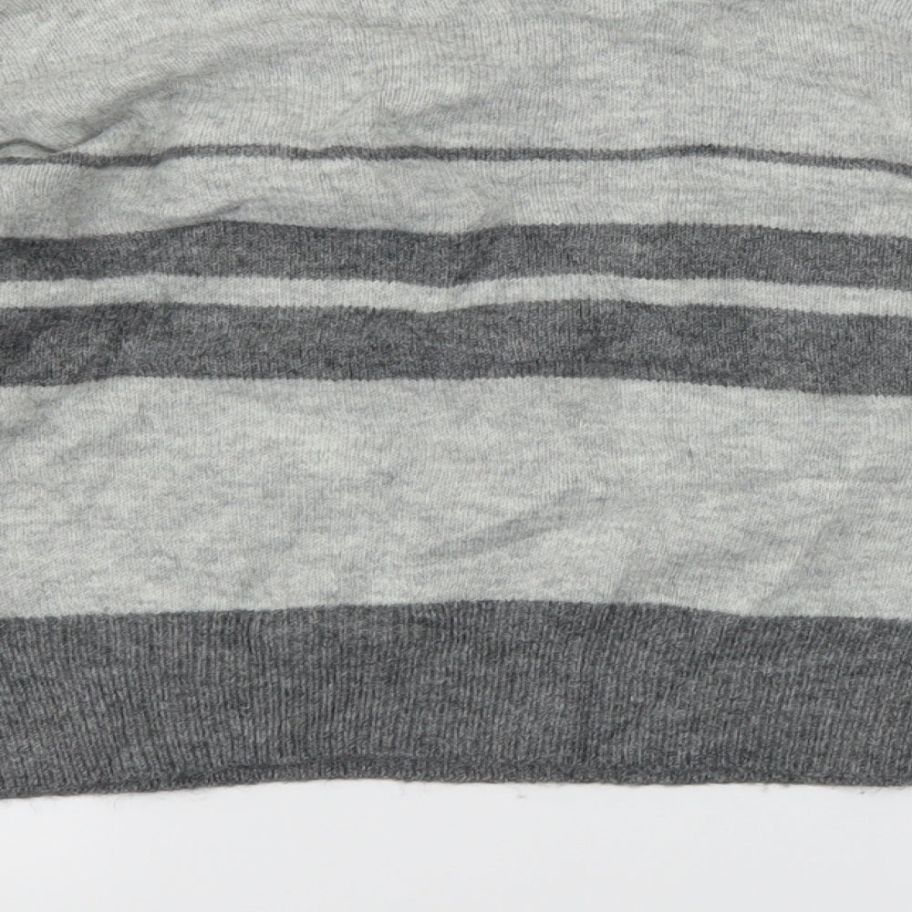 TOPSHOP  Womens Grey Striped  Pullover Jumper Size 8