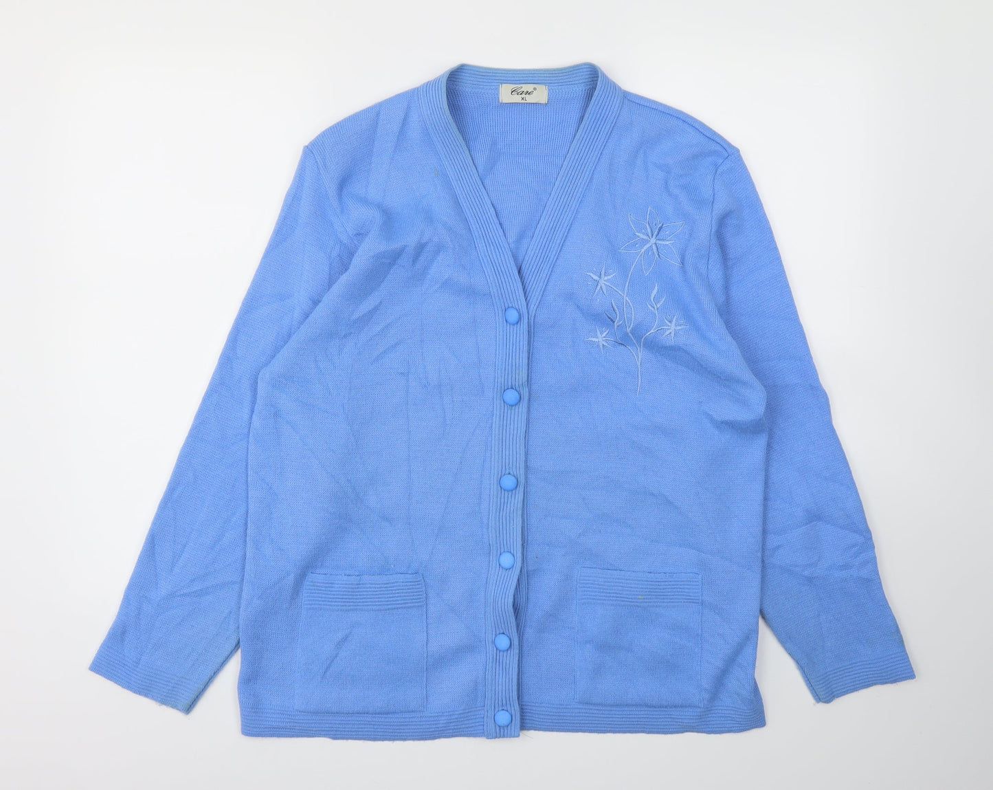 CARE Womens Blue   Cardigan Jumper Size XL