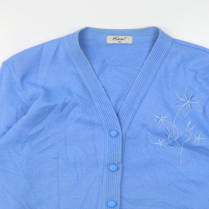CARE Womens Blue   Cardigan Jumper Size XL