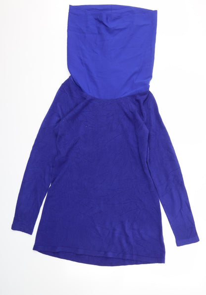 Womens UK Size 12 PREWORN Blue Basic T-Shirt