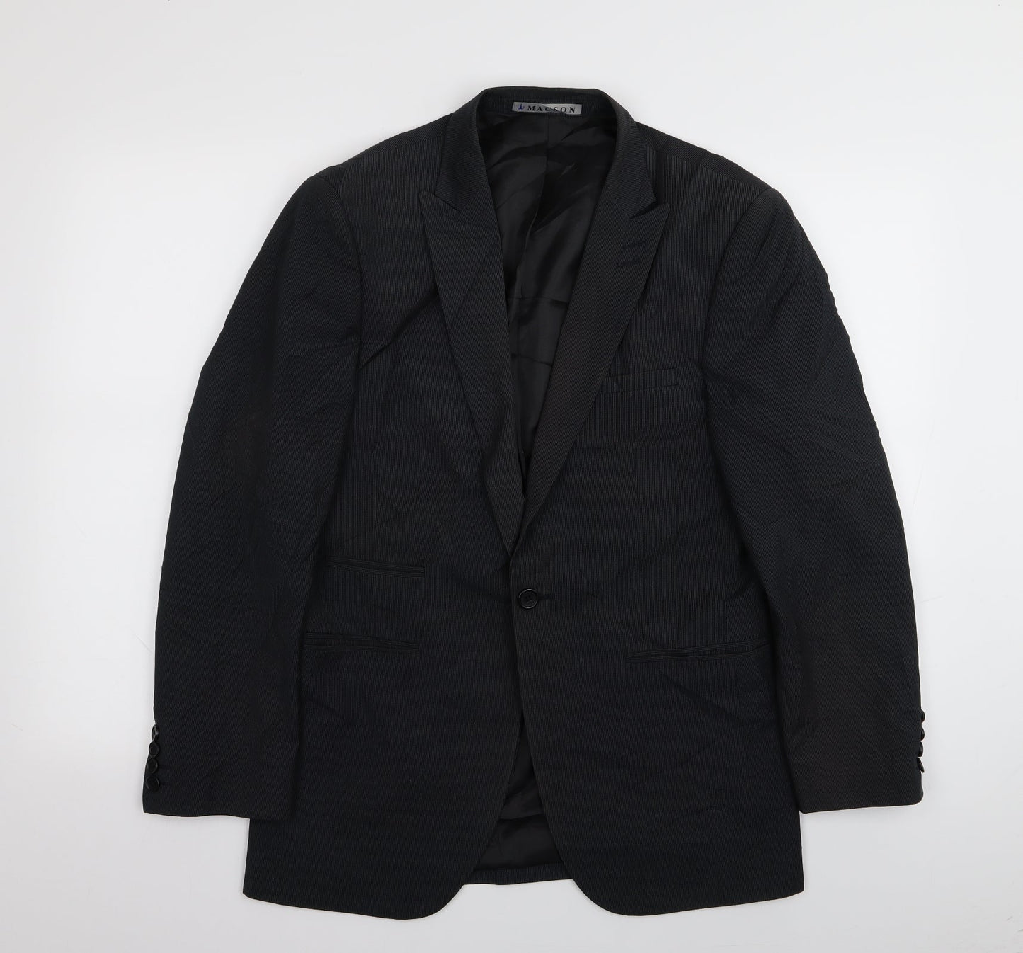 macson Mens Black Striped  Jacket Blazer Size 36