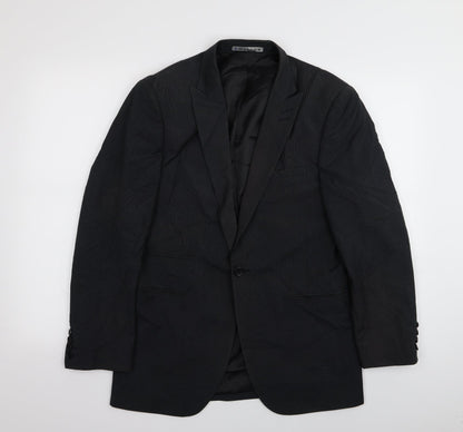 macson Mens Black Striped  Jacket Blazer Size 36