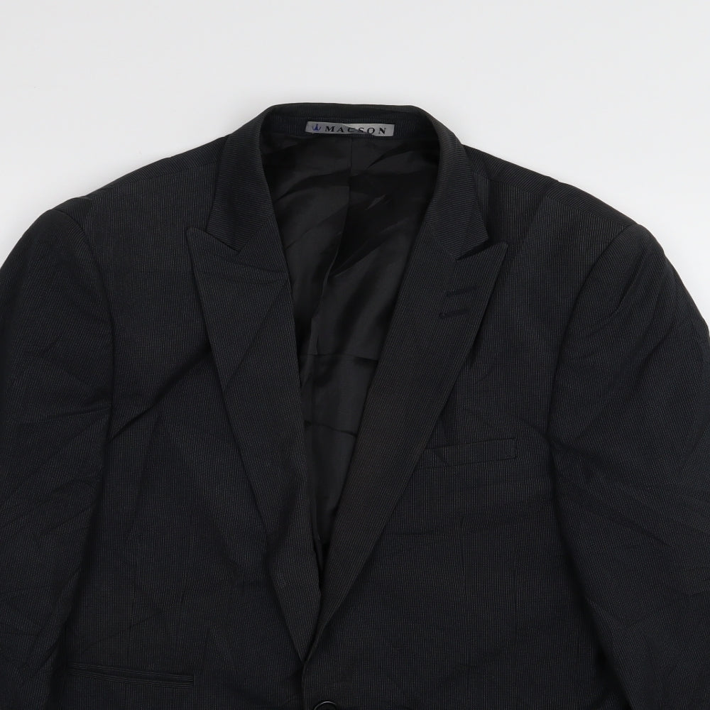 macson Mens Black Striped  Jacket Blazer Size 36