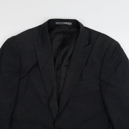 macson Mens Black Striped  Jacket Blazer Size 36