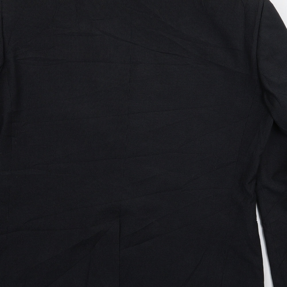 macson Mens Black Striped  Jacket Blazer Size 36