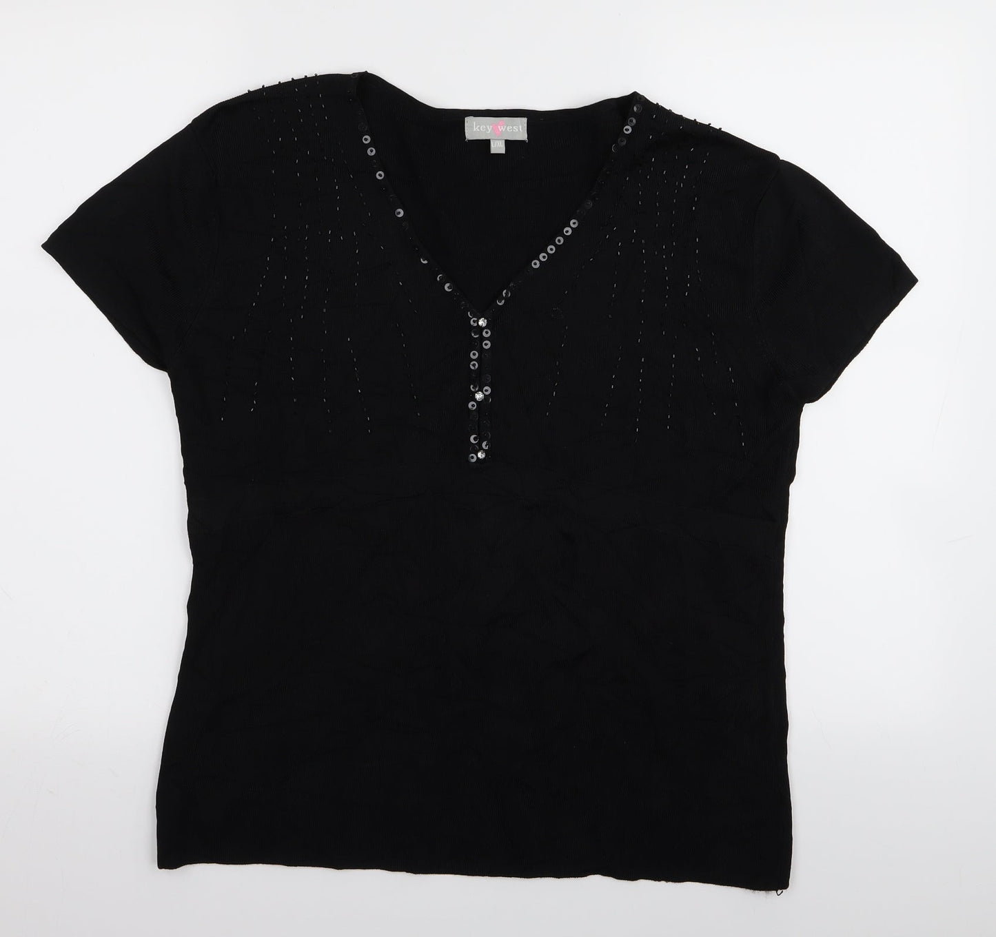 Key West Womens Black   Basic T-Shirt Size XL
