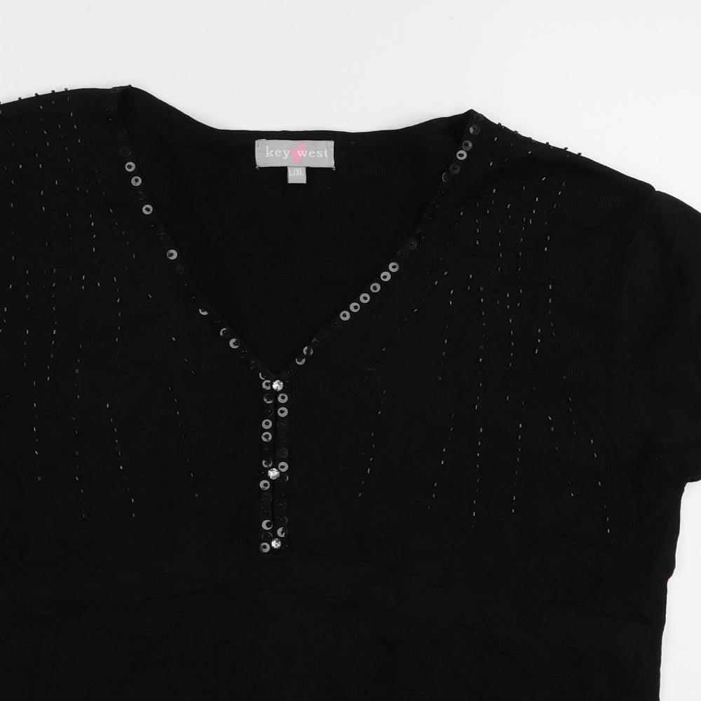 Key West Womens Black   Basic T-Shirt Size XL