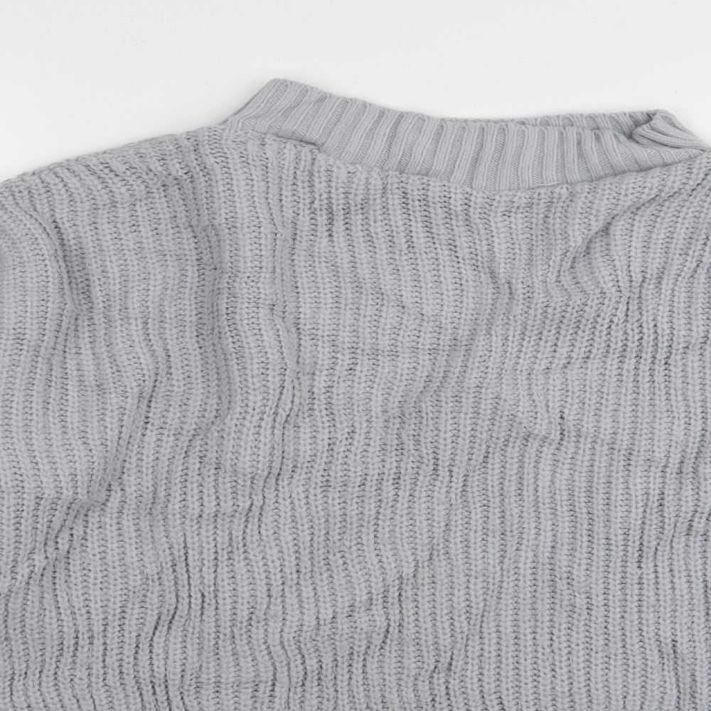 Close-up detail of Missguided women’s multicoloured jumper, size UK 10