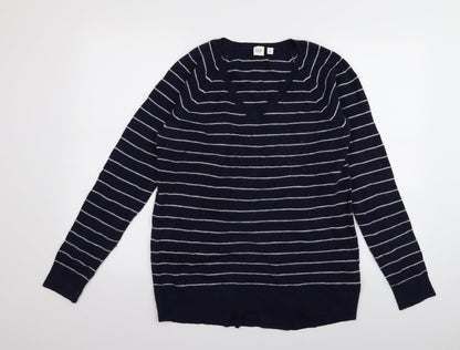 Gap Mens Blue Striped  Pullover Jumper Size M