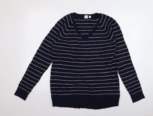 Gap Mens Blue Striped  Pullover Jumper Size M