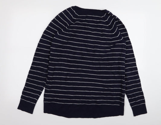 Gap Mens Blue Striped  Pullover Jumper Size M