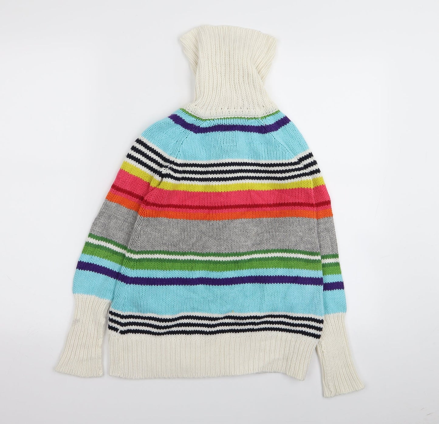 Gap Girls Multicoloured Striped  Cardigan Jumper Size 6-7 Years