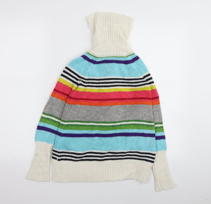 Gap Girls Multicoloured Striped  Cardigan Jumper Size 6-7 Years