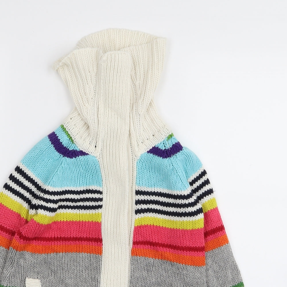 Gap Girls Multicoloured Striped  Cardigan Jumper Size 6-7 Years