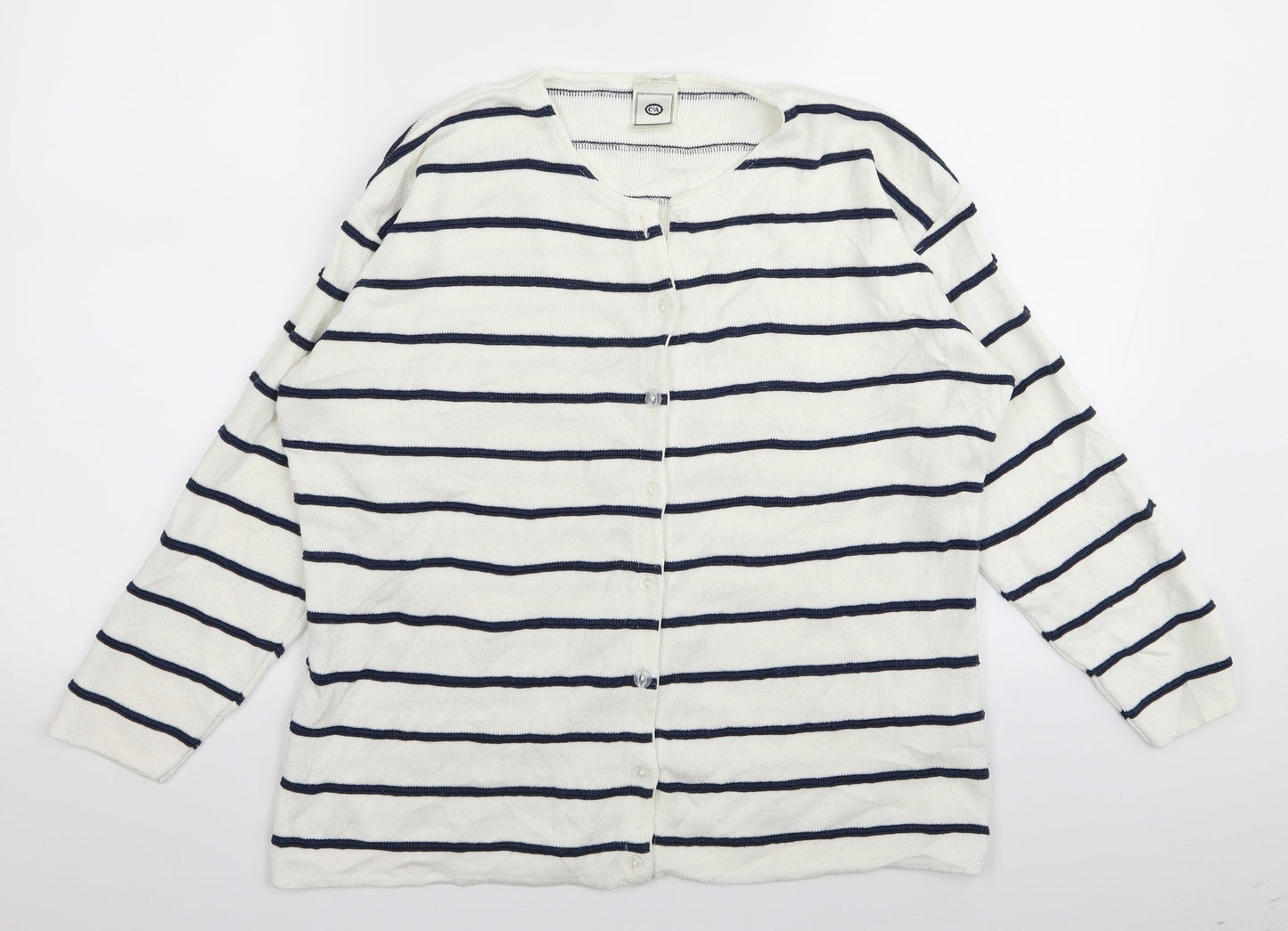 C&A Womens Multicoloured Striped  Cardigan Jumper Size L