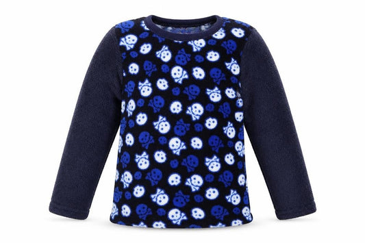 Snooze Time Boys Blue Solid Fleece  Pyjama Top Size 6-7 Years