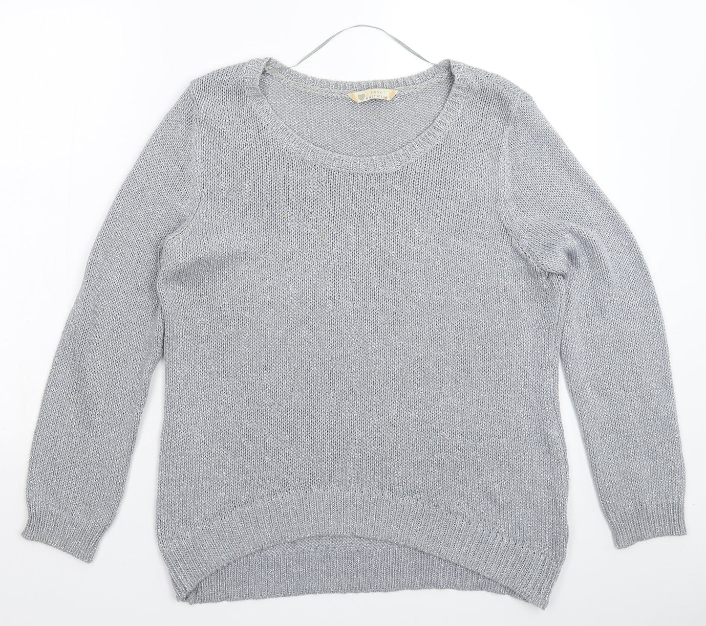 BHS Womens Silver  Knit Pullover Jumper Size 16