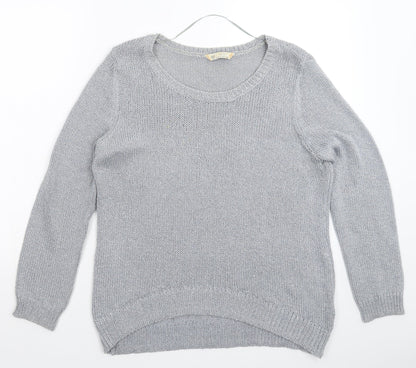 BHS Womens Silver  Knit Pullover Jumper Size 16