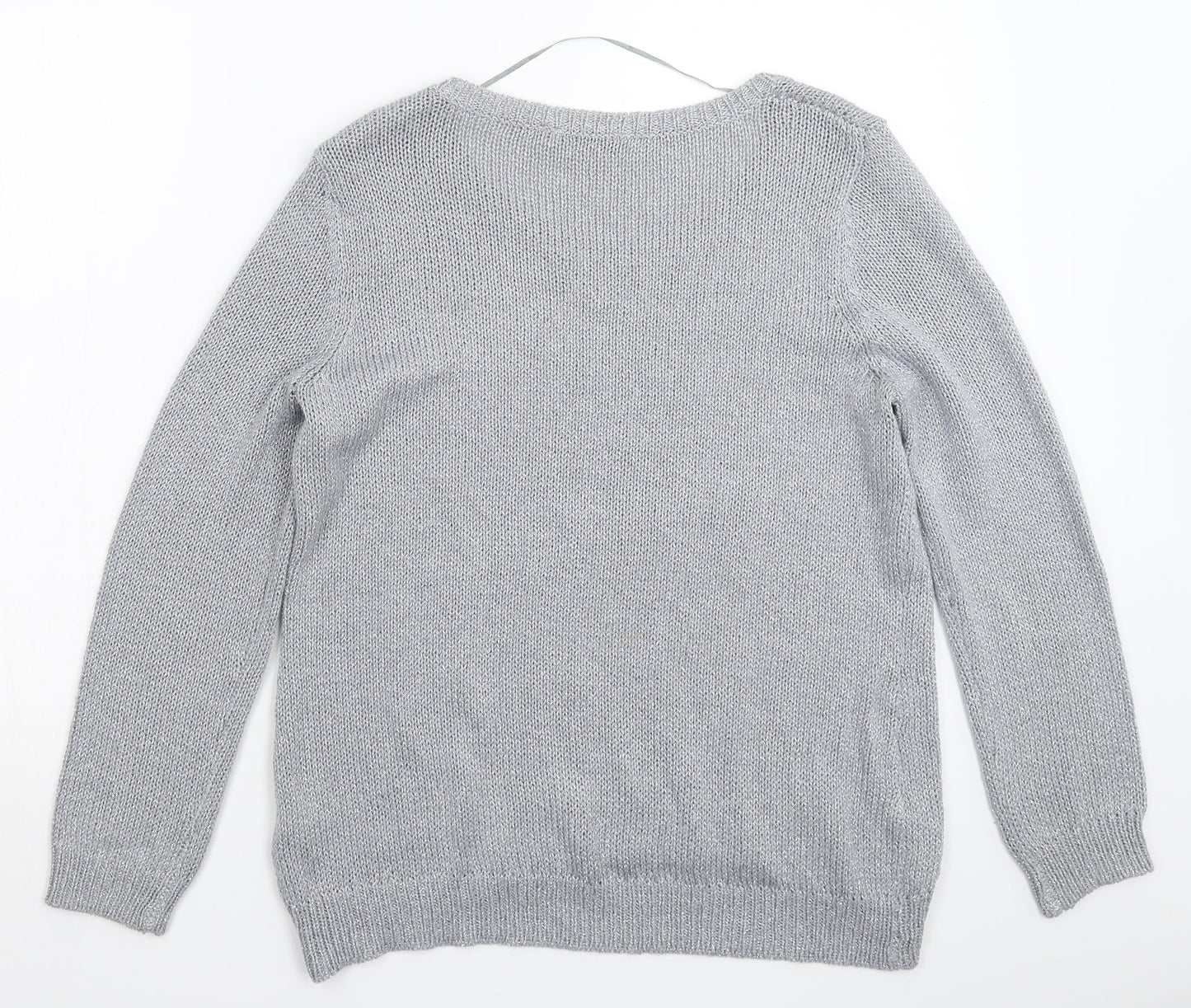 BHS Womens Silver  Knit Pullover Jumper Size 16