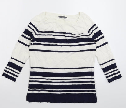 BHS Womens Multicoloured Striped Knit Pullover Jumper Size 8