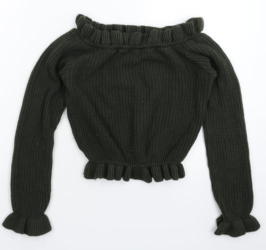 Select Womens Green  Knit Pullover Jumper Size 10