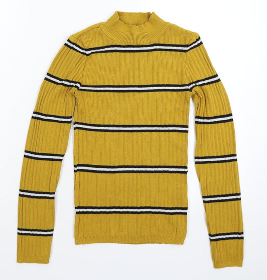 Primark Womens Yellow Striped Knit Pullover Jumper Size 6