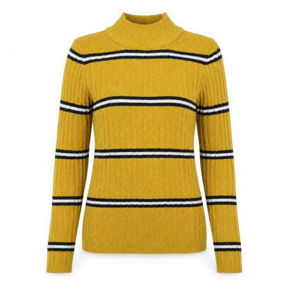Primark Womens Yellow Striped Knit Pullover Jumper Size 6
