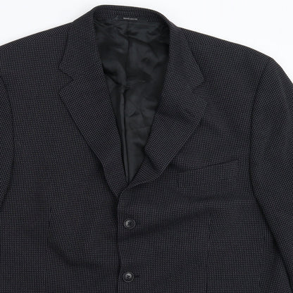 Rene Lezard Mens Black Striped  Jacket Suit Jacket Size 44