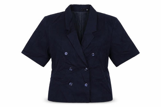 Front view of C&A women’s blue jacket suit jacket, size UK 12