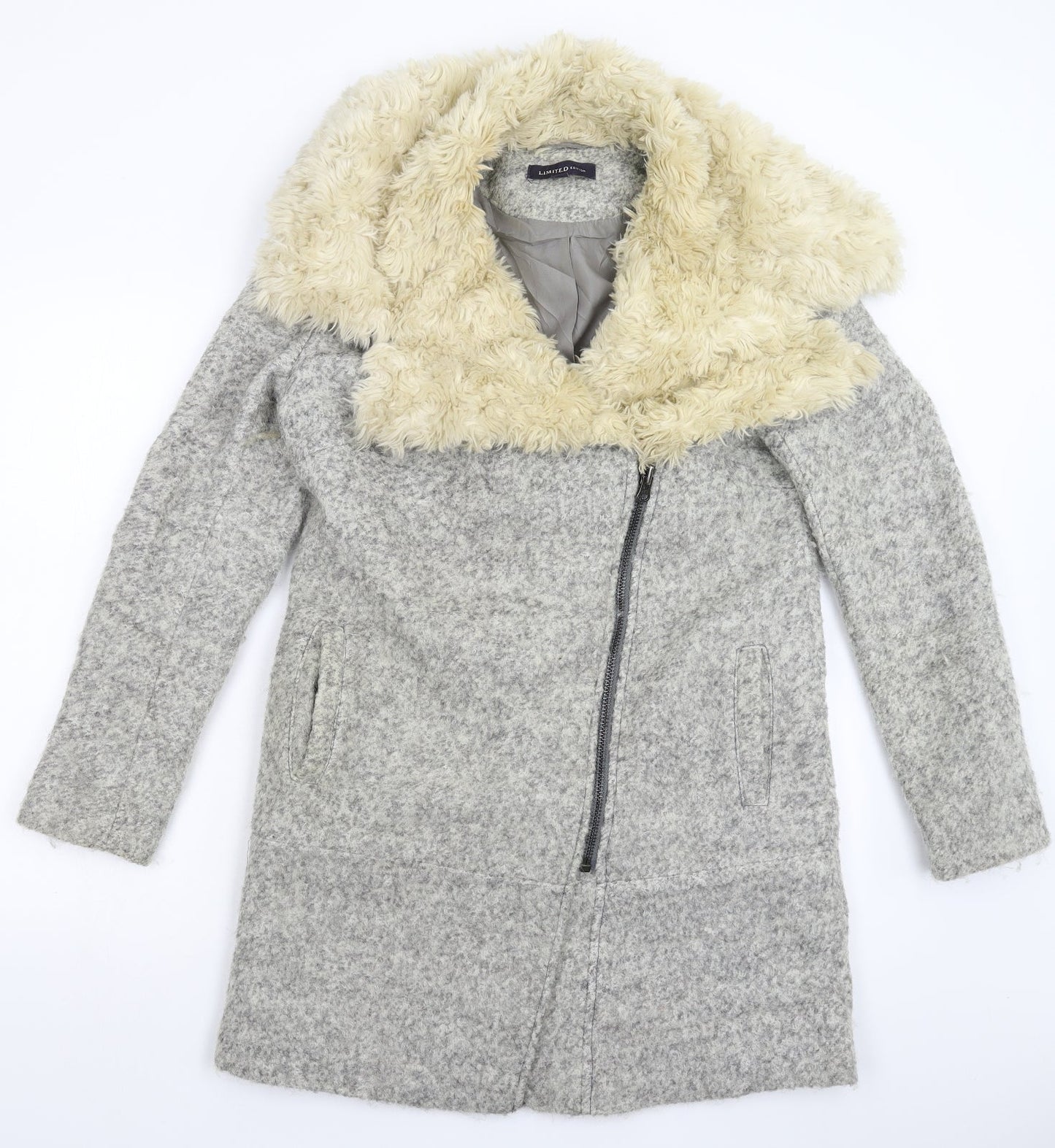 Womens UK Size 10 Marks and Spencer Grey Overcoat