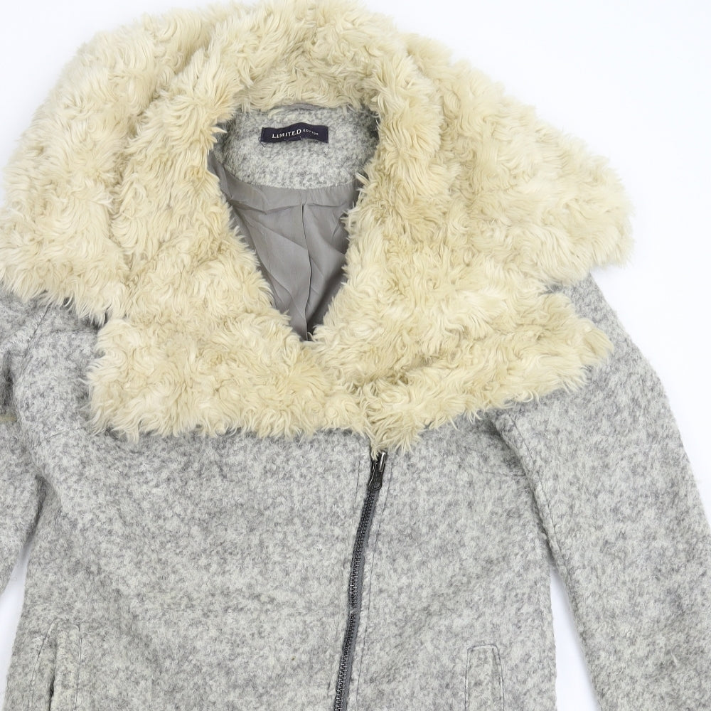 Womens UK Size 10 Marks and Spencer Grey Overcoat