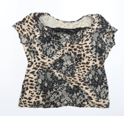 Womens UK Size 16 South Multicoloured Basic T-Shirt