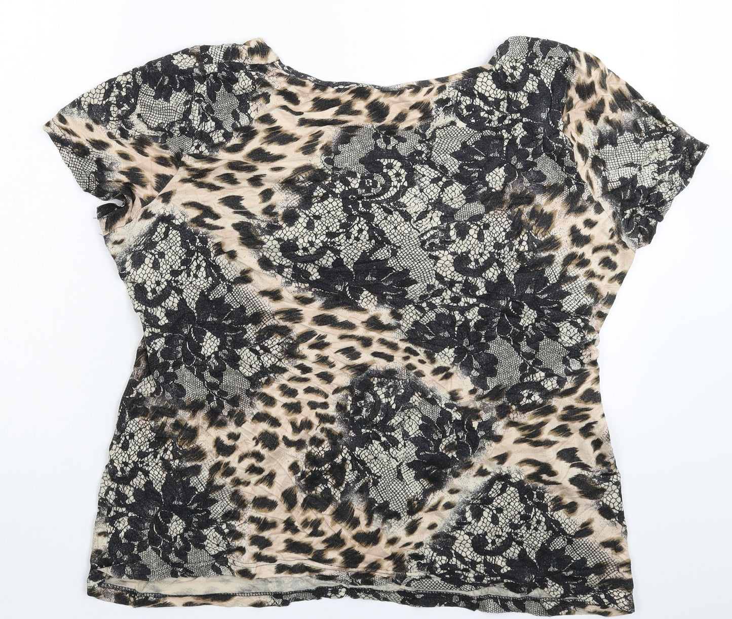 Womens UK Size 16 South Multicoloured Basic T-Shirt